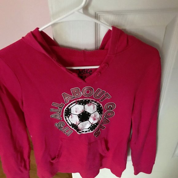 Justice Pink Fleece Hoodies Girl Size 10 - Picture 1 of 4